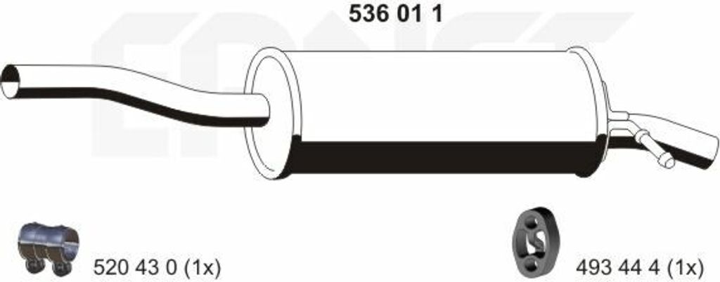 ERNST 536011 Endschalldämpfer für RENAULT LOGAN I Kombi (KS) Auspuff