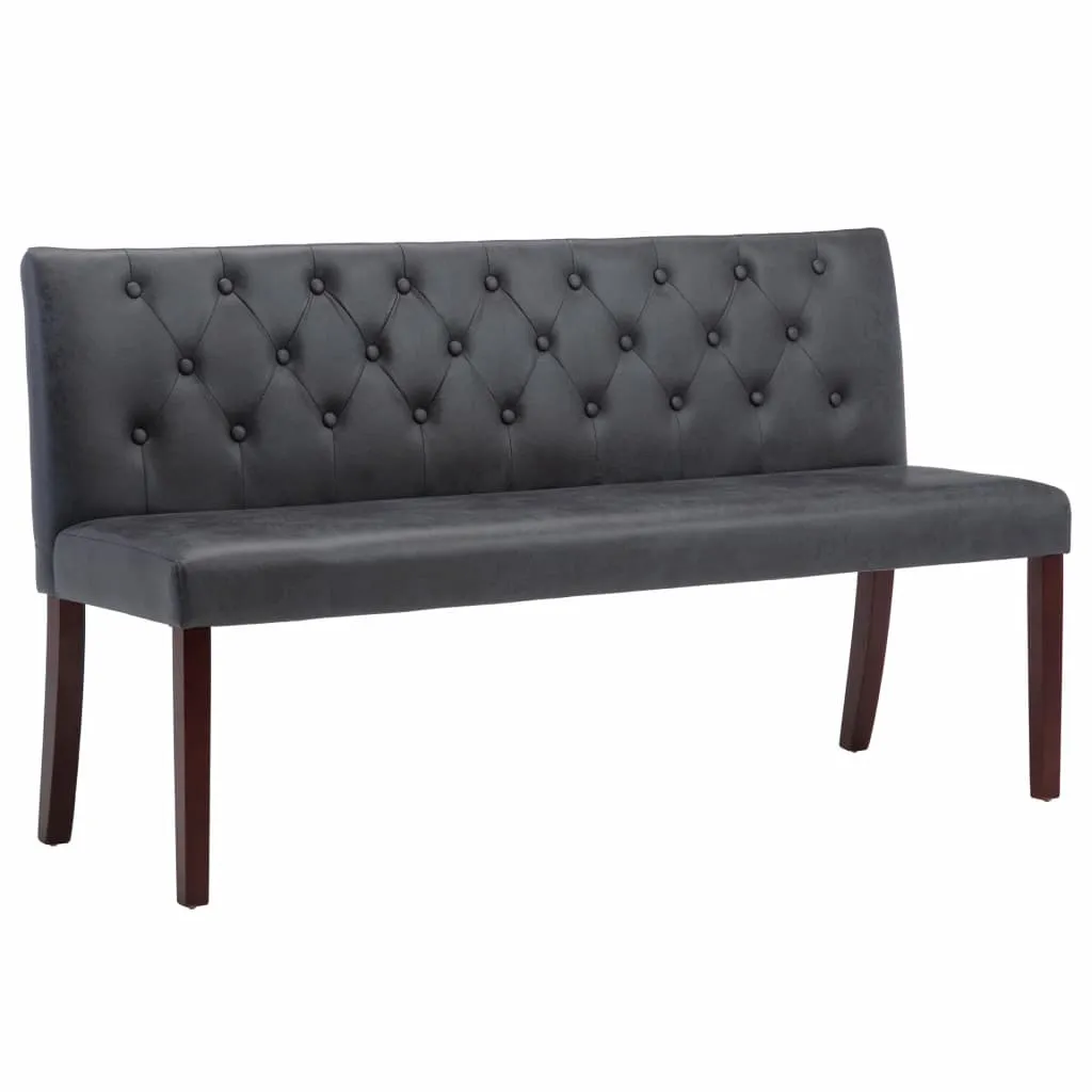 Banc de Salon Gris 148,5 cm - Solution d'Assise Gain de Place Daim