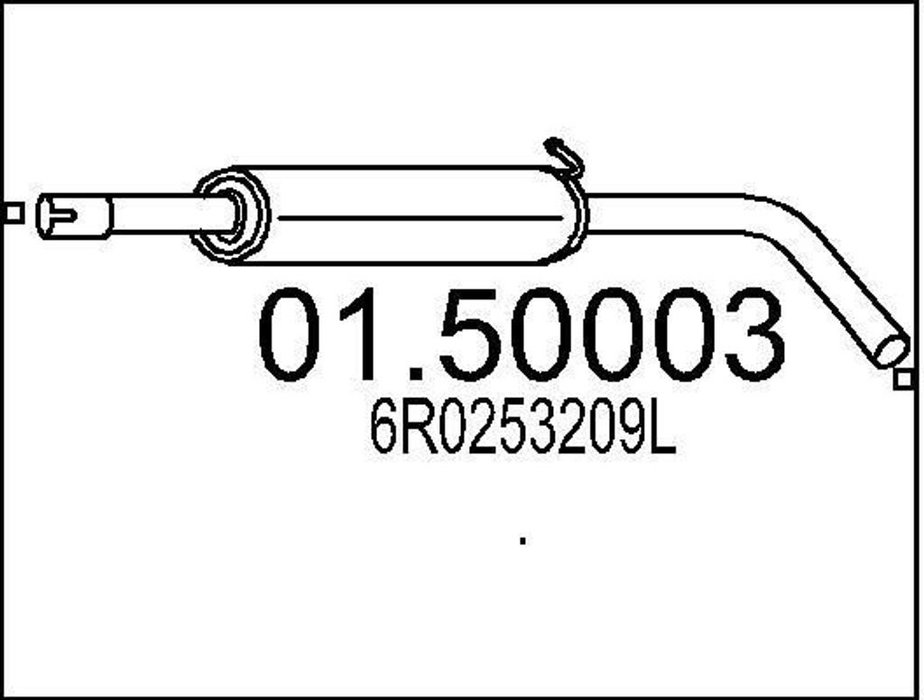 MTS 01.50003 Mittelschalldämpfer Schalldämpfer für VW Polo Produktbild 