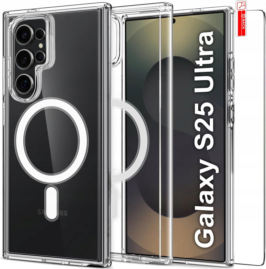Etui für Samsung S25 Ultra VERSTÄRKT für MAGSAFE ANTI SHOCK CLEAR CASE Glas