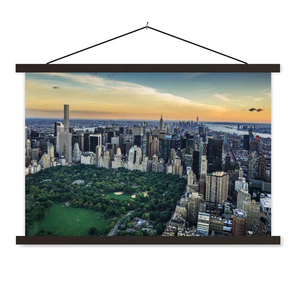 MuchoWow Textilposter New York - Central Park - Amerika 150x100 cm mit schwarzem Rahmen - Schlafzimmer
