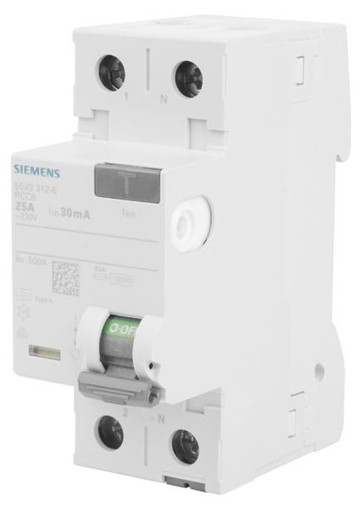 Siemens FI TYP A 25/2 30MA 2TE, Fehlerstromschutzschalter, Produktbild 
