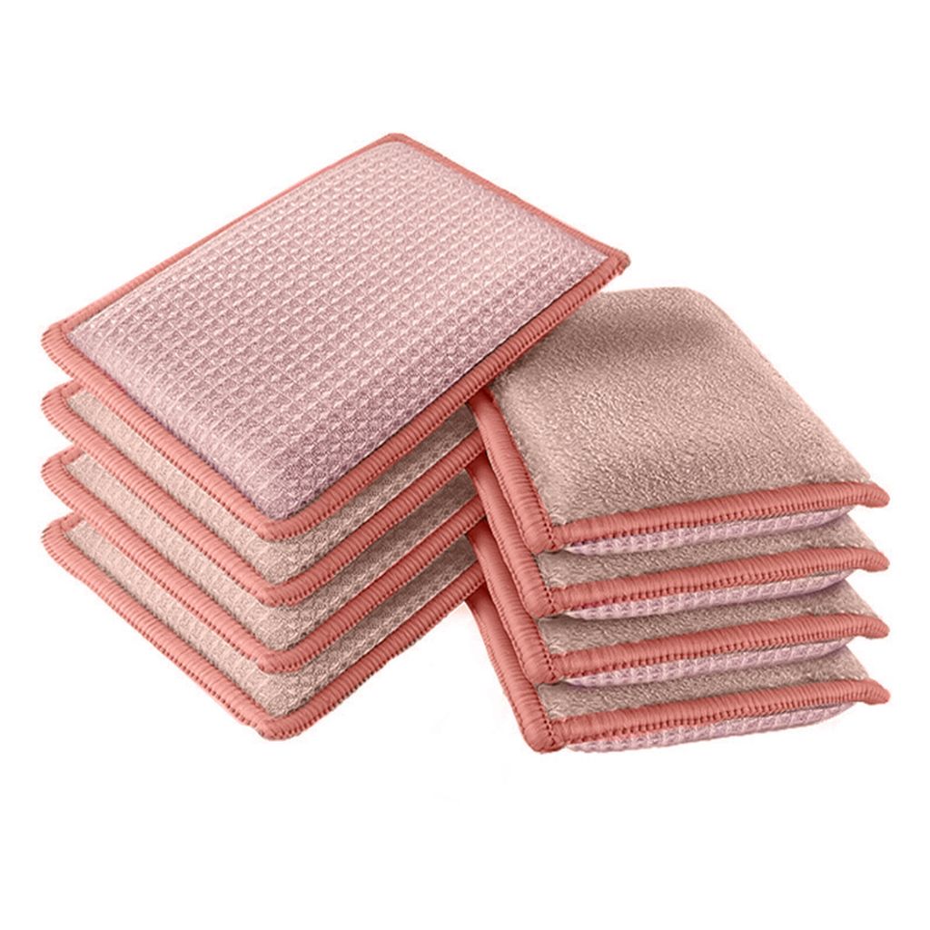 6xKüchenschwamm, Reinigungsschwamm, Wiederverwendbar, Geeignet zum Spülen von Geschirr und Töpfen in der Küche,Rosa