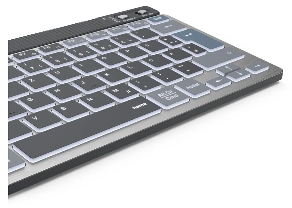 Clavier pour Télétravail Hama WK-700 Multi-Device Sans Fil et Éclairé SW