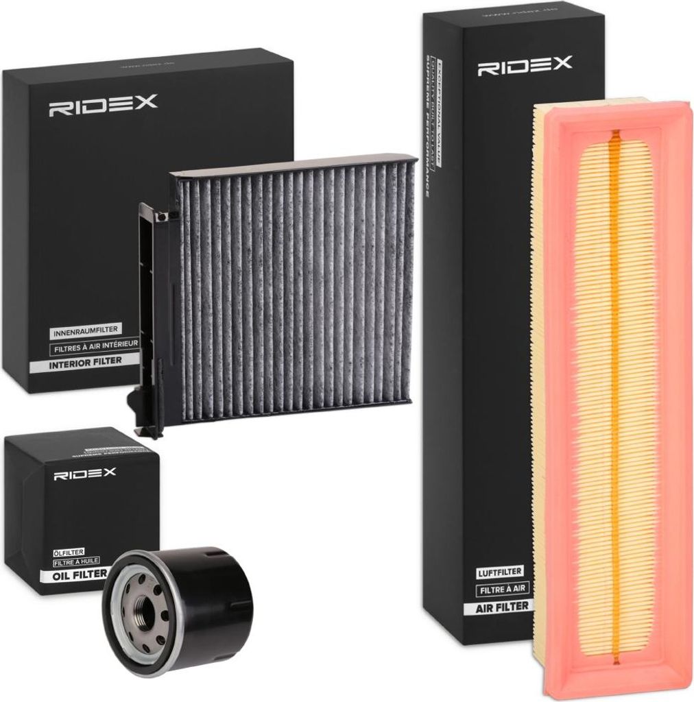 RIDEX Filterset Inspektionspaket Filtersatz für AUDI A3 Sportback (8VA, 8VF) für RENAULT Clio III Schrägheck (BR0/1, CR0/1) TWINGO II (CN0) TWIN...