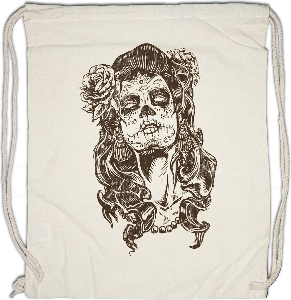 Urban Backwoods Dia de Muertos I, Turnbeutel, Farbe: Beige