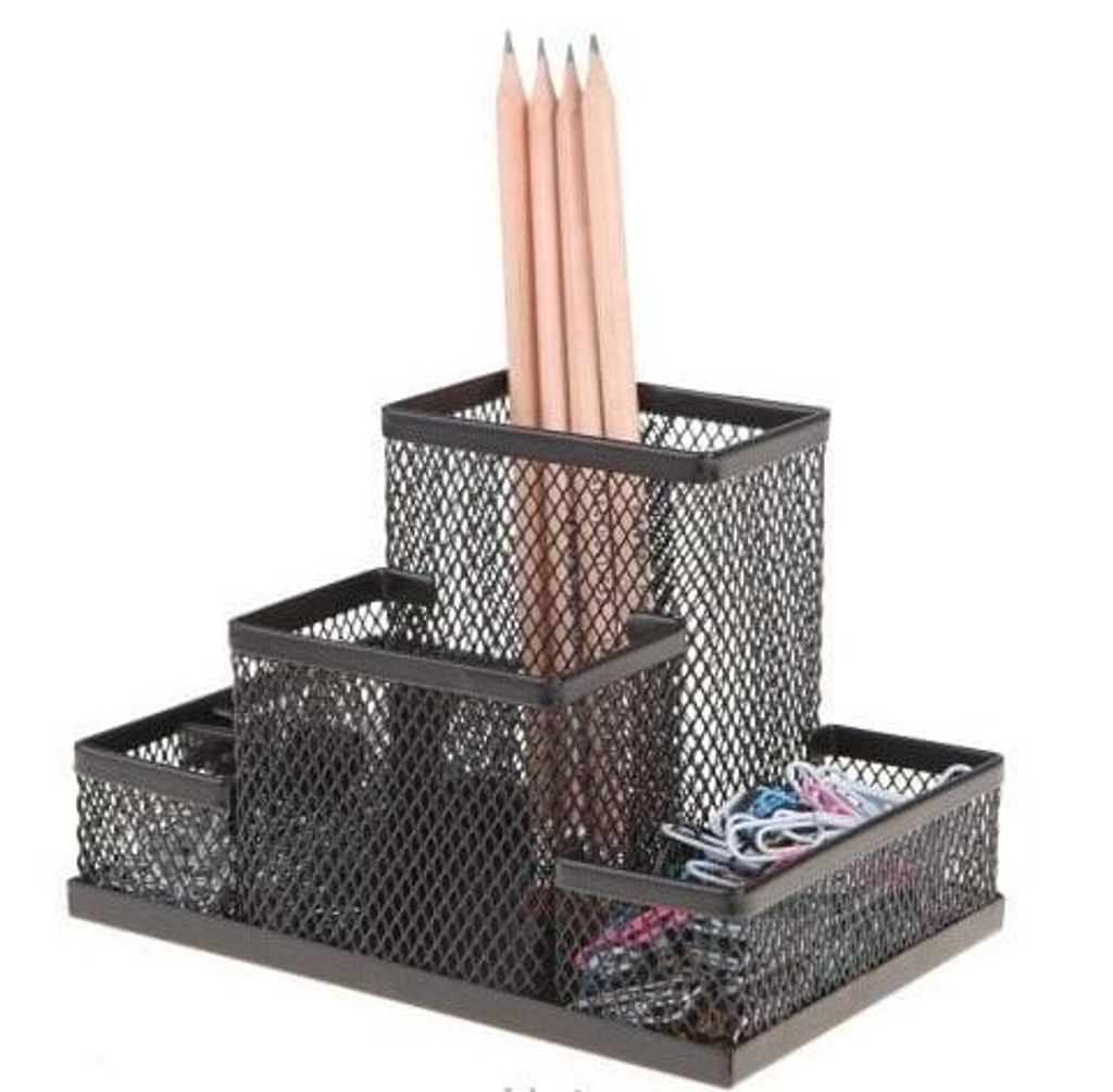 Schreibtisch-Organizer Schwarz, 150x100x100 mm, für Büro-Utensilien wie Stifte und Scheren