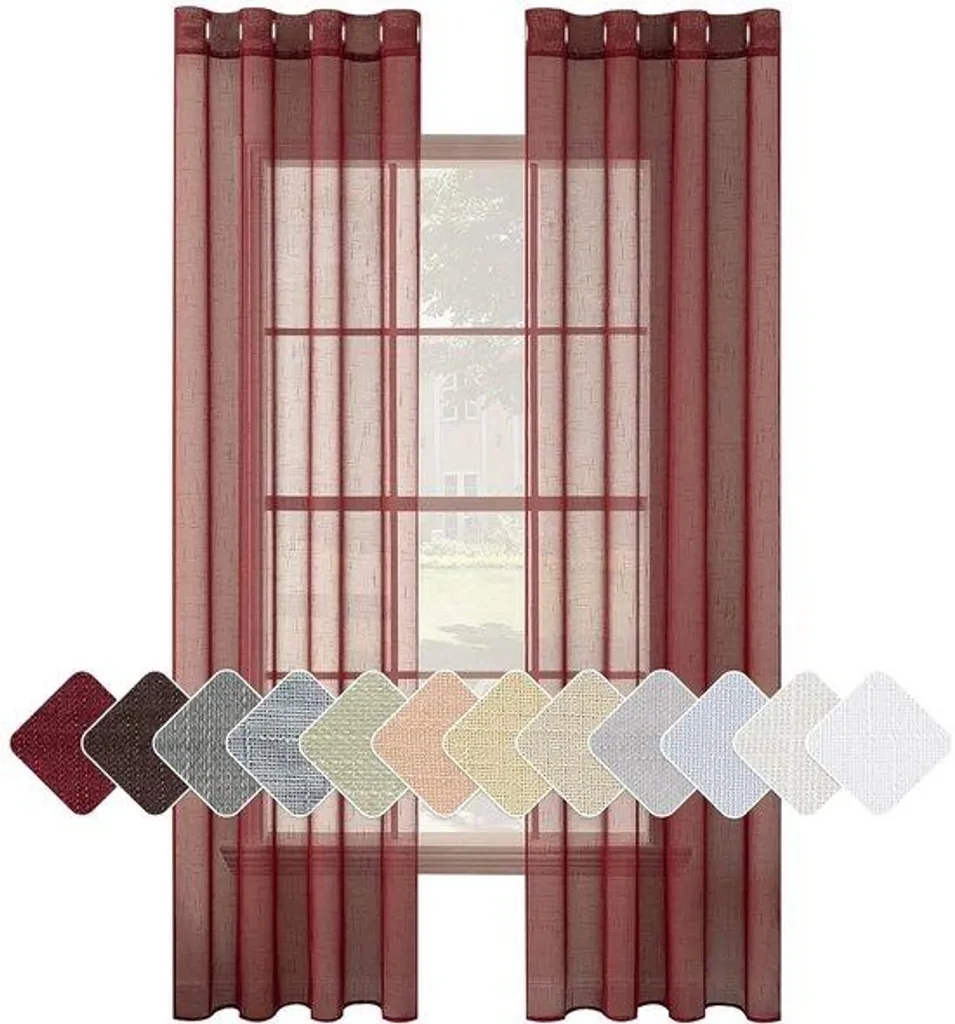 Rideaux en lin rouge 140x160 cm : optez pour un textile naturel durable