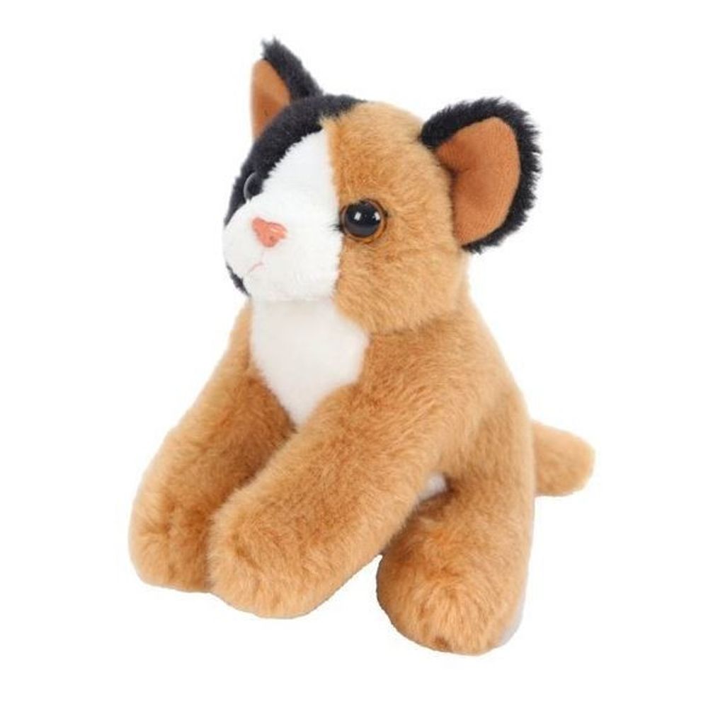 Sitzende Katze Maskottchen braun 13 cm