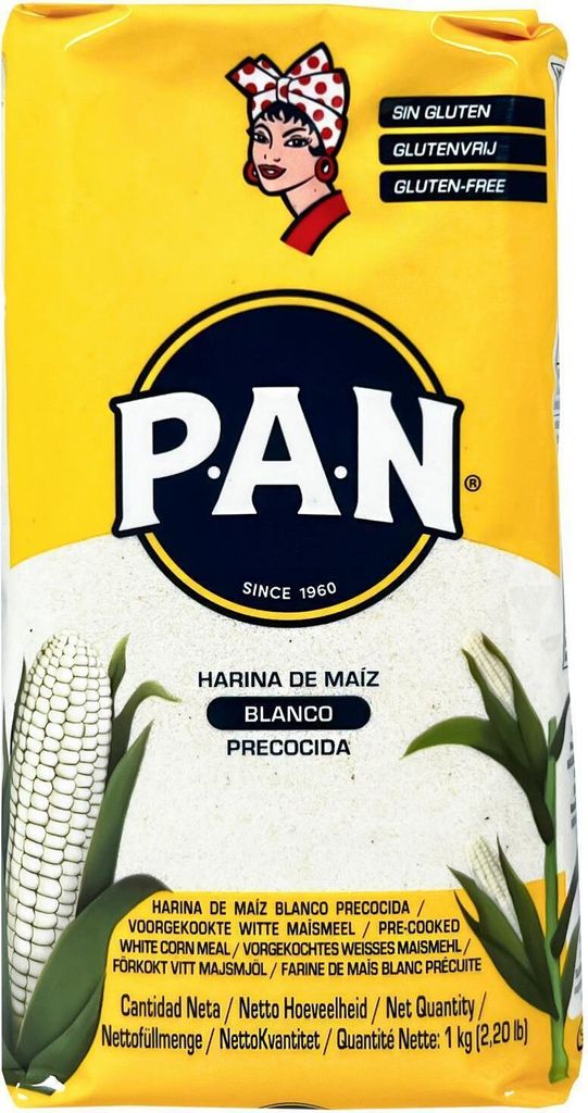Pan Vorgekochtes weißes Maismehl 1kg Produktbild 