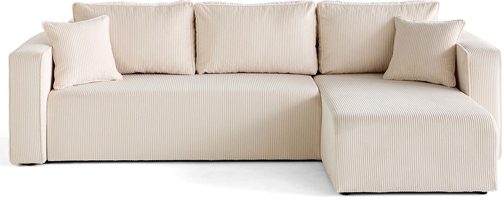 Best Möbel Topaze - abnehmbarer, umkehrbarer 4-Sitzer aus Cordstoff , Beige