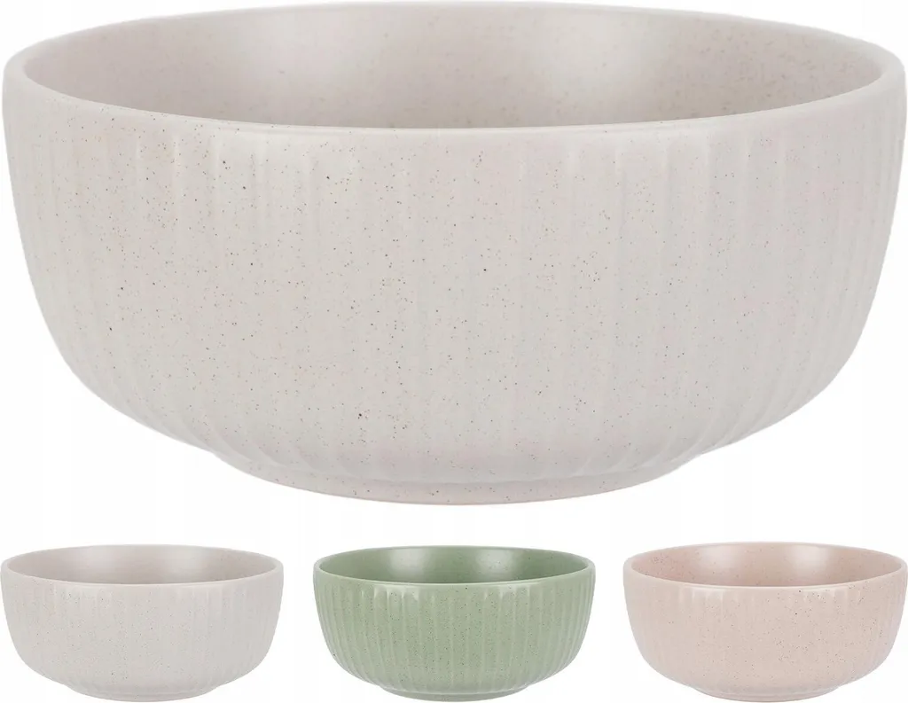 Bol en céramique strié 15 cm - Texture relief et contenance 600 ml
