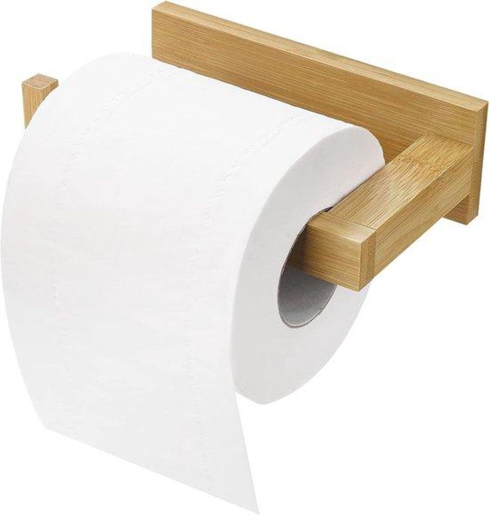 Bambus-Toilettenpapierhalter selbstklebend für Bad