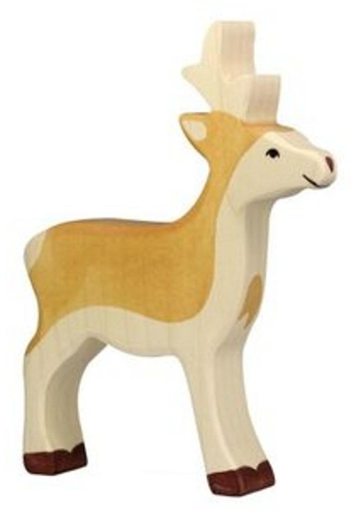 Holztiger Holz Rehbock Waldtier Spielfigur