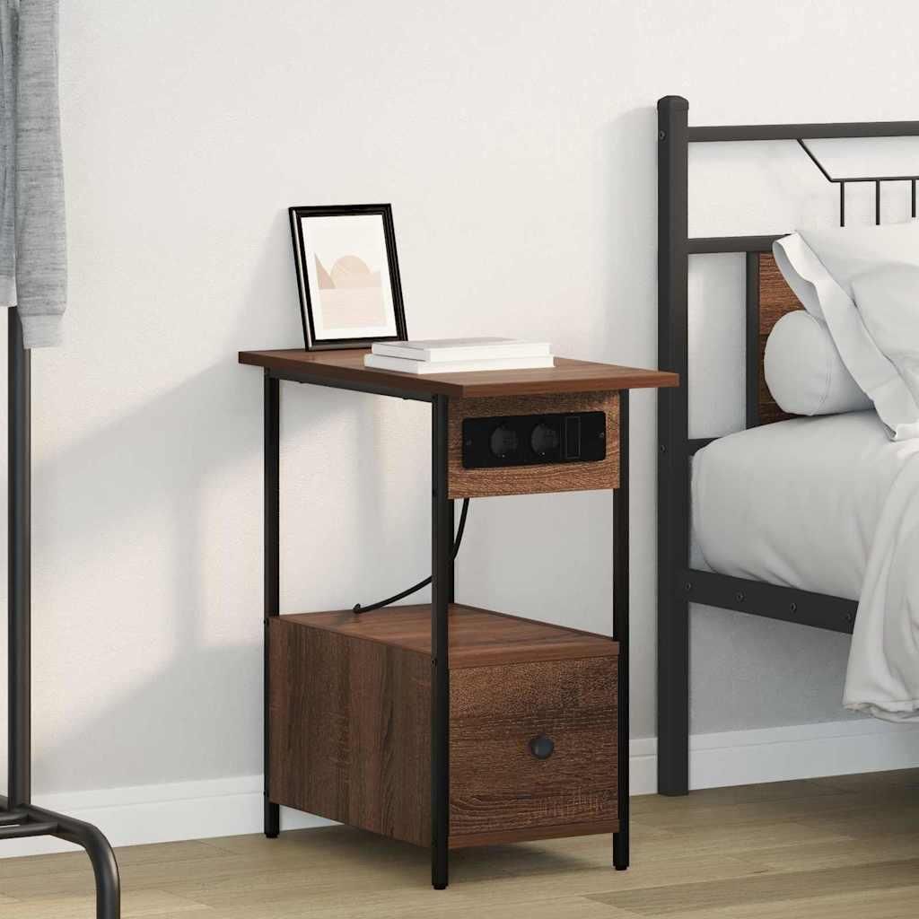 vidaXL Nachttisch Braun Eichen-Optik 60 x 30 x 61 cm Holzwerkstoff