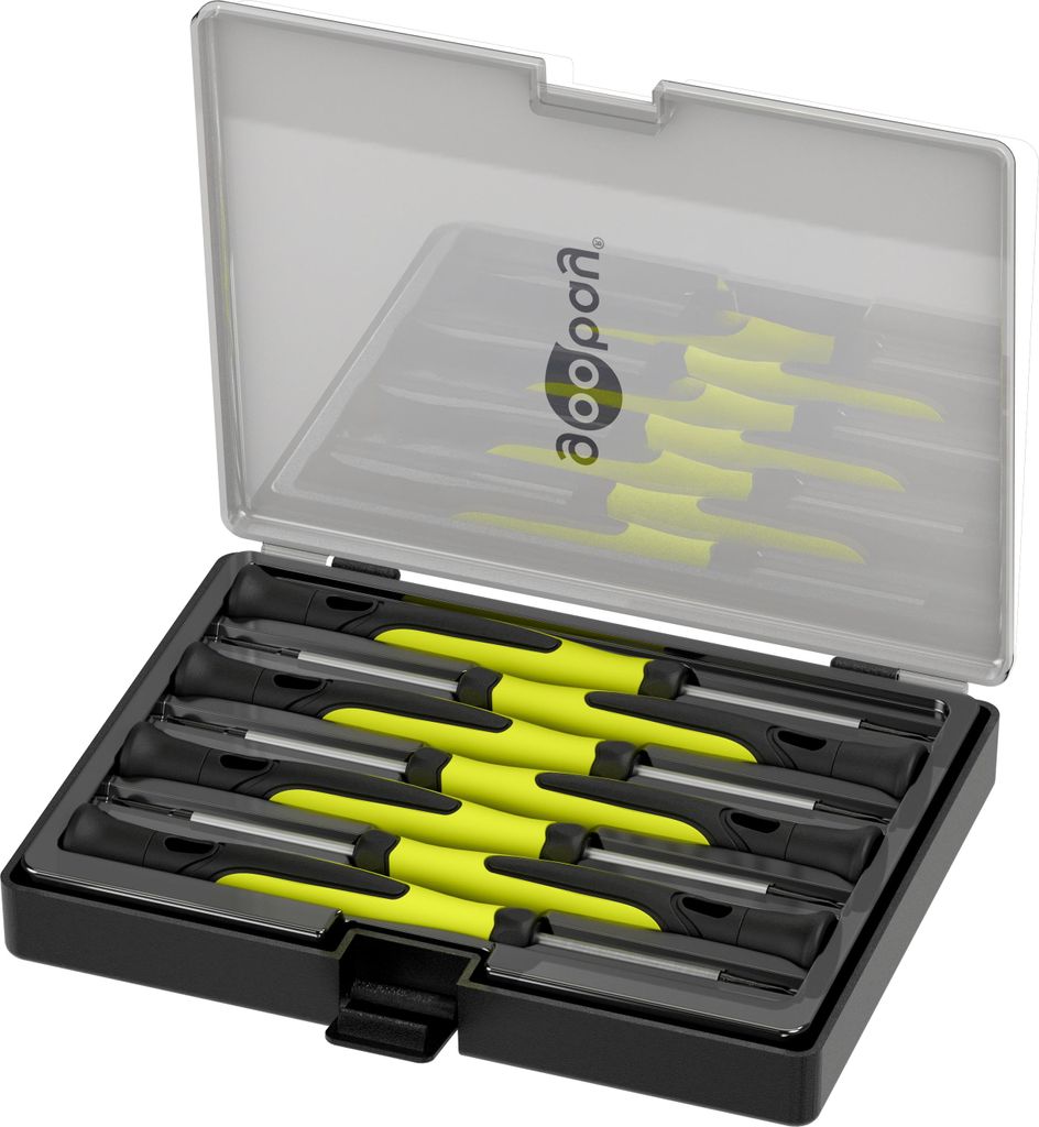 Goobay Tools Präzisionsschraubendreher-Set, 7-tlg., CV-Stahl, Flach- und Kreuzschlitz, Box