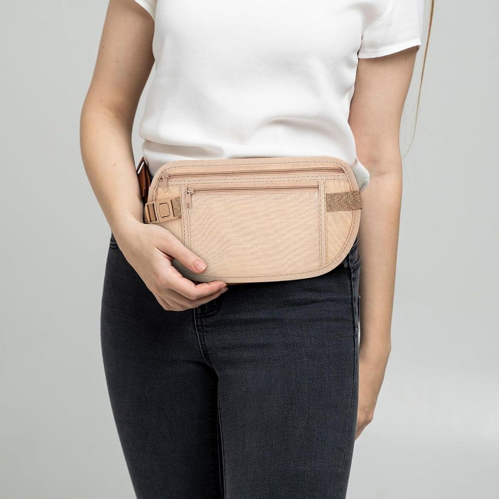 Platte Heuptasche Geldriemen für Damen und Herren - Diebstahlschutz - RFID-Schutz - Anti-Diebstahl - Reise-Brusttasche - Heuptasche - Sportreisen ...