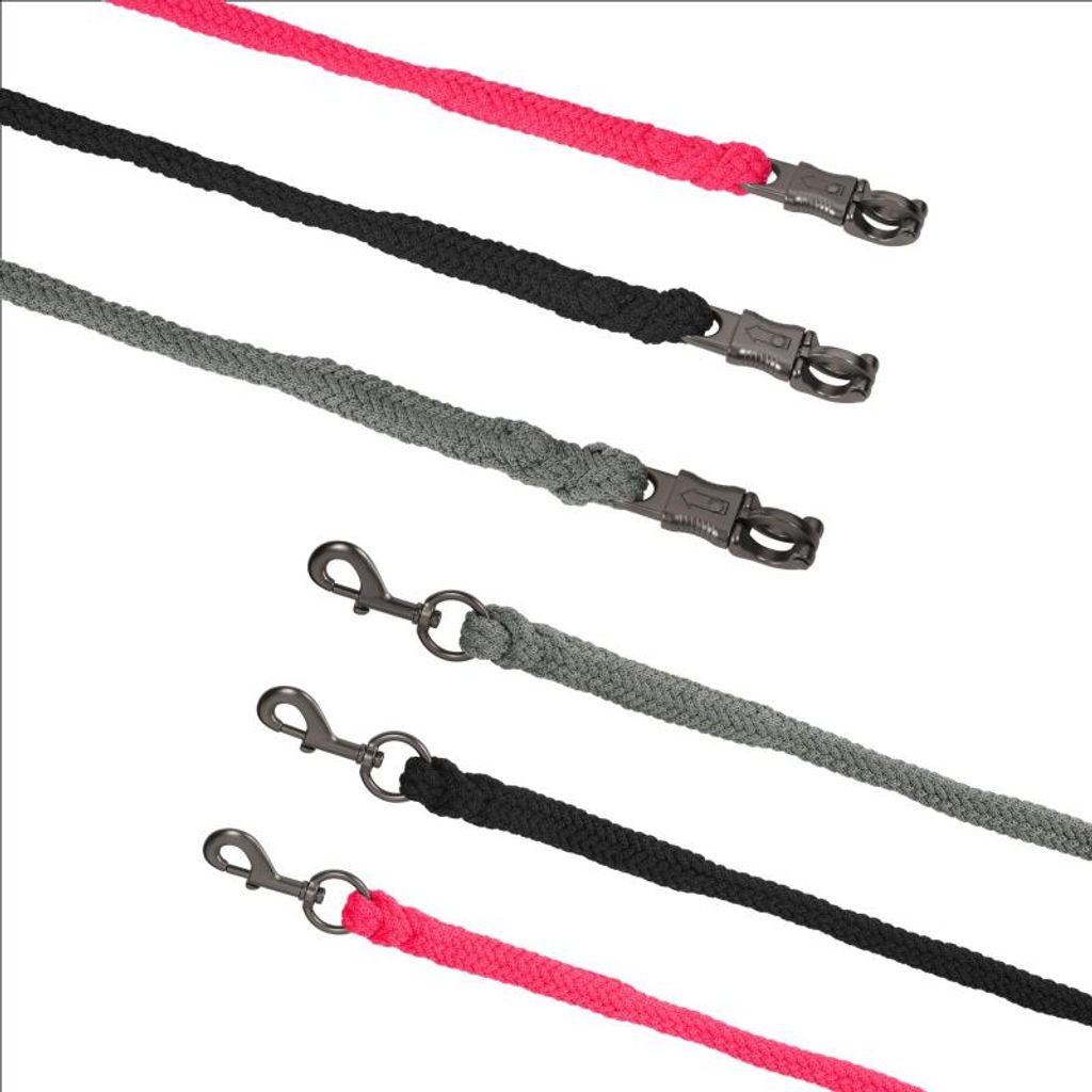 Eskadron REFLEXX Anbindestrick, Strick, Führstrick " DURALASTIC " Farbe - schwarz Form - Panikhaken