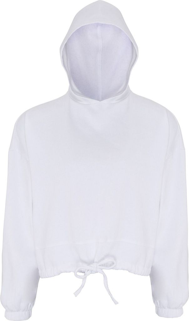 TriDri Damen Oversize-Kapuzenpullover in Crop-Länge RW6548 (S/M) (Weiß)