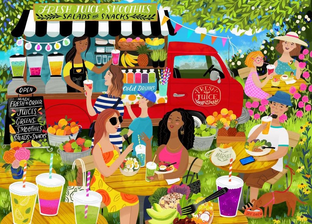 Pieces & Peace Puzzle Juice Truck - 1.500 Teile buntes Spielzeug