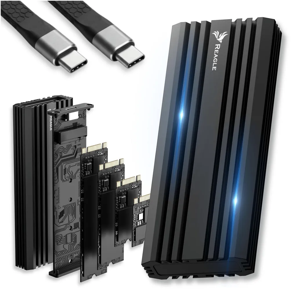 Boîtier externe SSD M.2 NVMe en aluminium haute vitesse USB-C 20Gbps