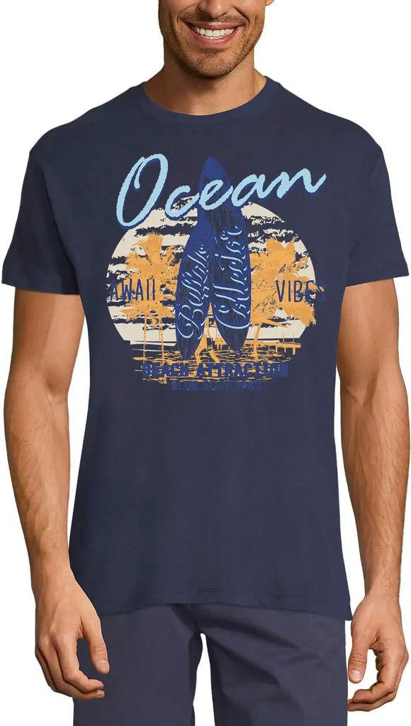 Herren Grafik T-Shirt Ozean awaii vibes Strand Attraktion - surfen – Ocean Awaii Vibes Beach Attraction - Surf – Öko-Verantwortlich Vintage Ja...