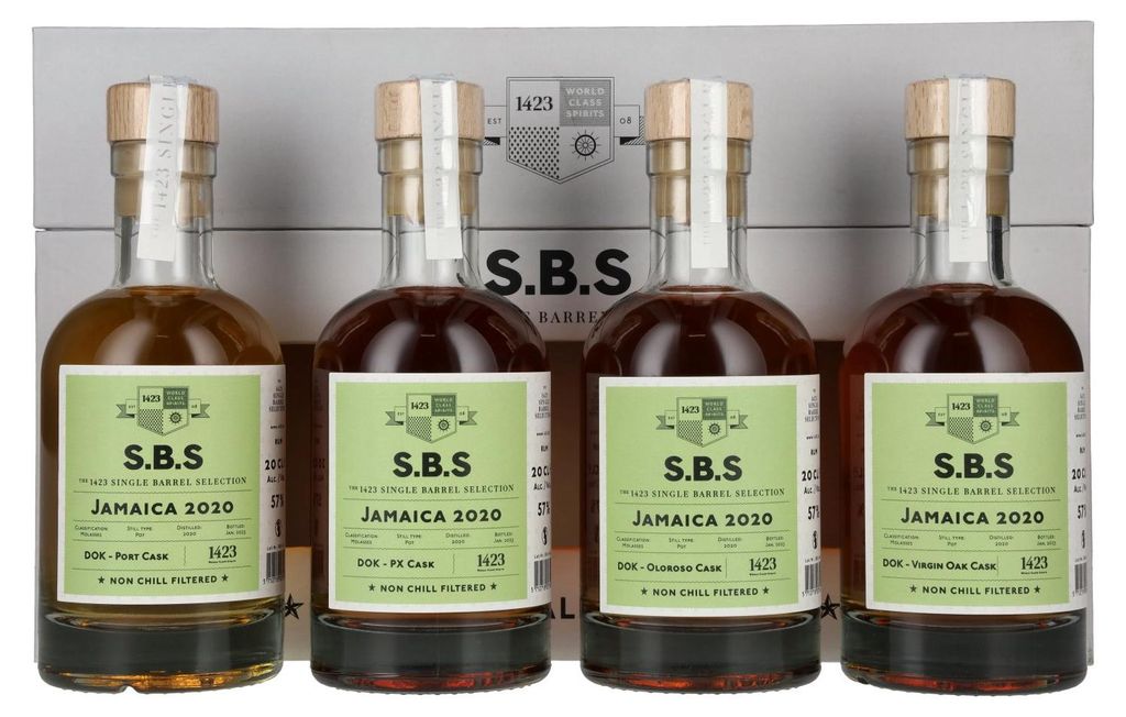 1423 S.B.S JAMAICA Experimental Cask Series 2020 57% Vol. 4x0,2l in Geschenkbox