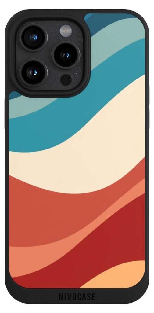 NIVOCASE Handyhülle für Apple iPhone 15 Pro Max Hülle NIVOpure Case Schwarz Farbe Farbverlauf Welle