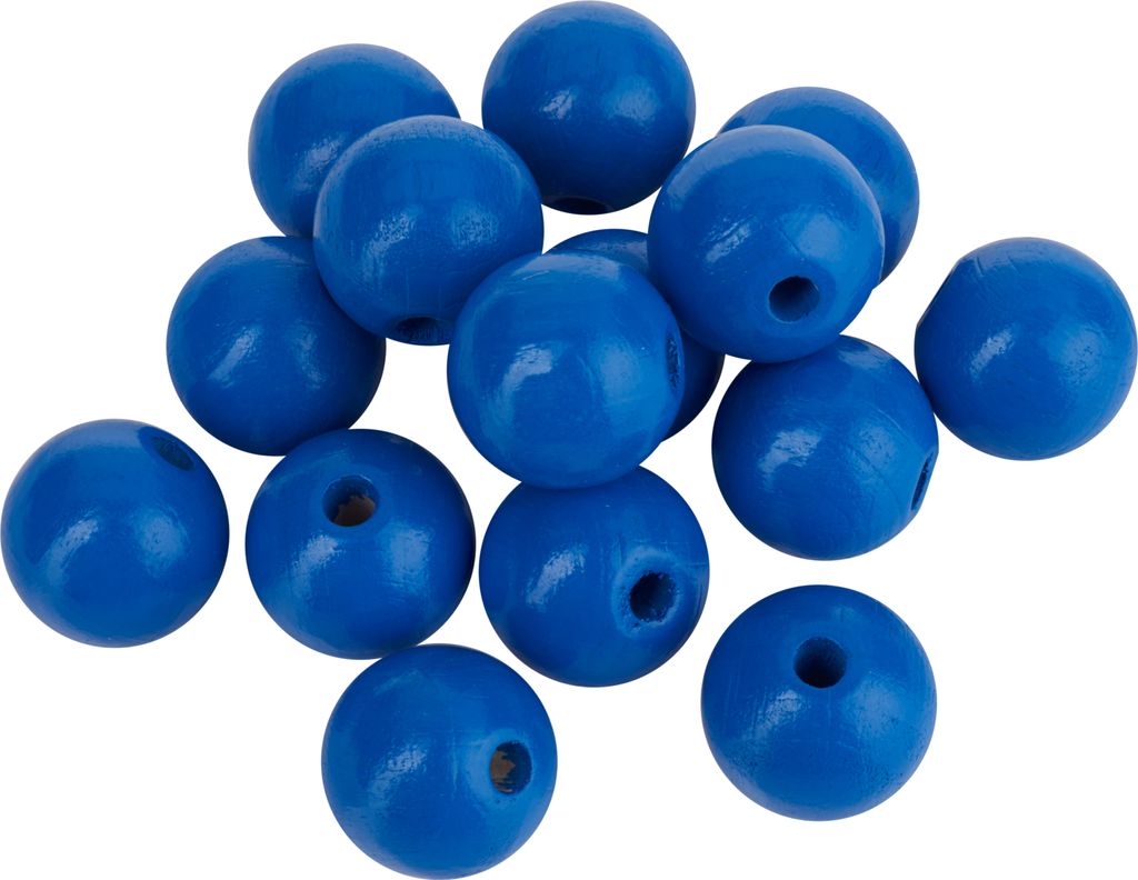 Holzperlen, Ø 4 mm, ca. 165 Stück Blau