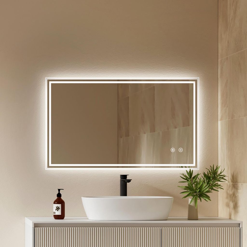EMKE LED Badspiegel 100x60cm Badspiegel mit Beleuchtung Produktbild 