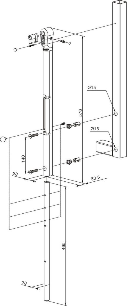 LOCINOX Bodenschloss mit Zylinder - KEYDROP ZILV