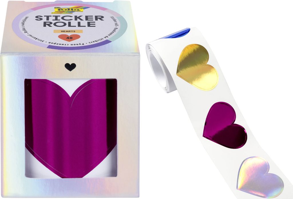 folia Sticker HEARTS auf Rolle 3 m