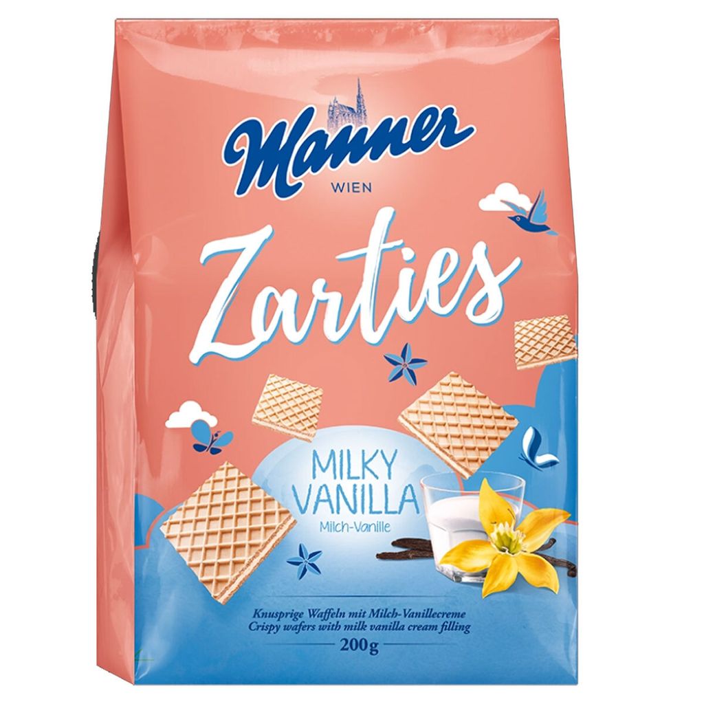 Manner Zarties Milky Vanilla wafer croccanti con crema alla Immagine del prodotto 