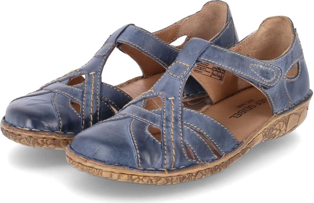 Josef Seibel Rosalie 29 Damenschuhe Halbschuhe Slipper Sandale Blau Freizeit, Schuhgröße:36 EU