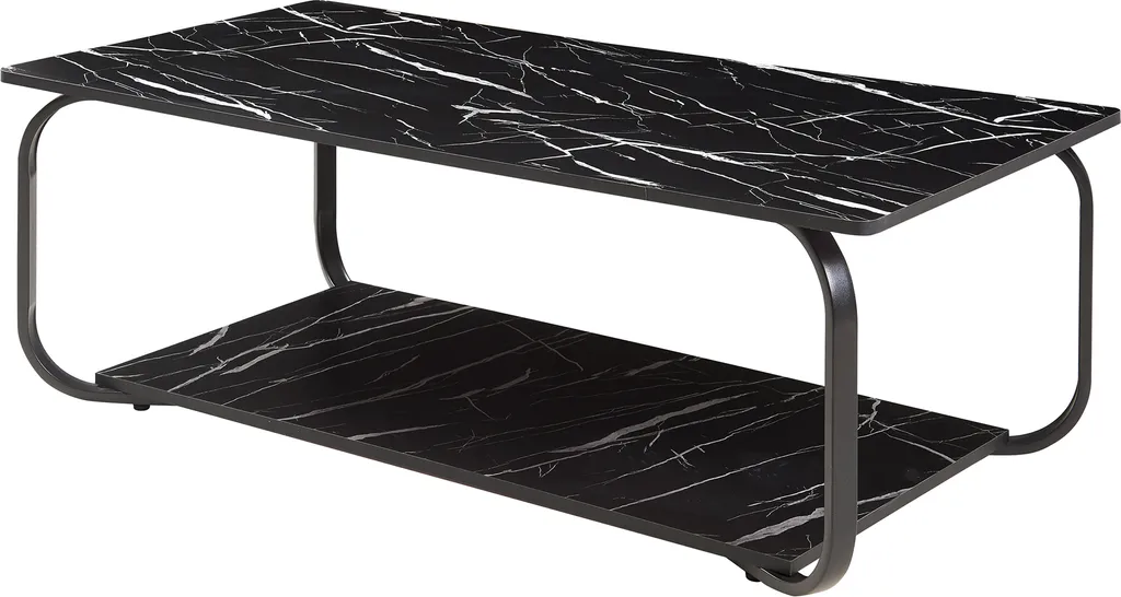 Table basse aspect marbre noir Kolta : design minimaliste et chic - 3