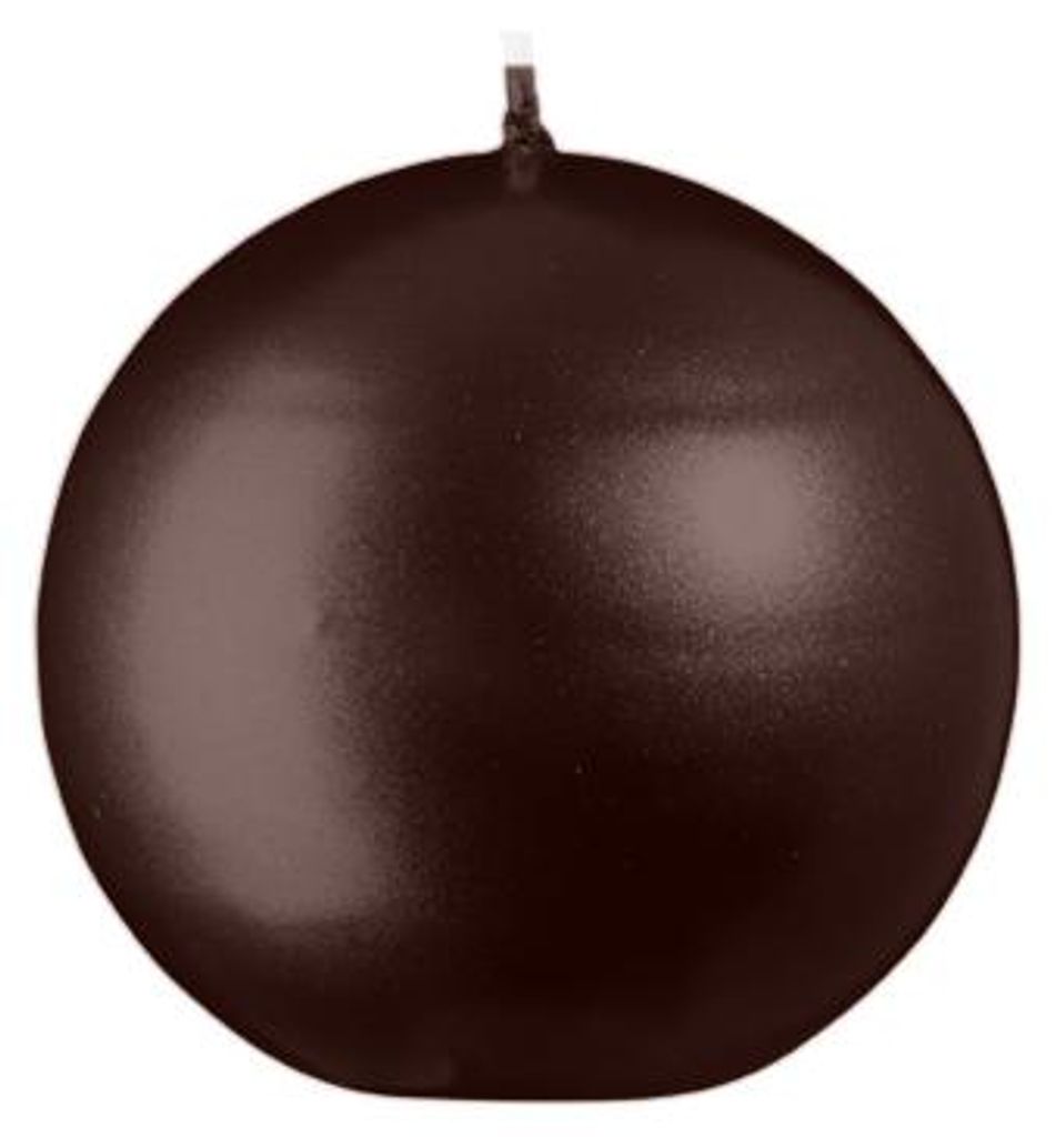 Kugelkerzen Metallic-Lack Glanz Brandy Ø 8 cm, 6 Stück