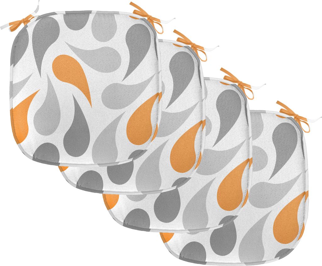 ABAKUHAUS Geometrisch Polster für Esszimmerstühle, traditionelle asiatische, Dekoratives wasserfestes Kissen mit Riemen für Küchensitze, 40 cm ...