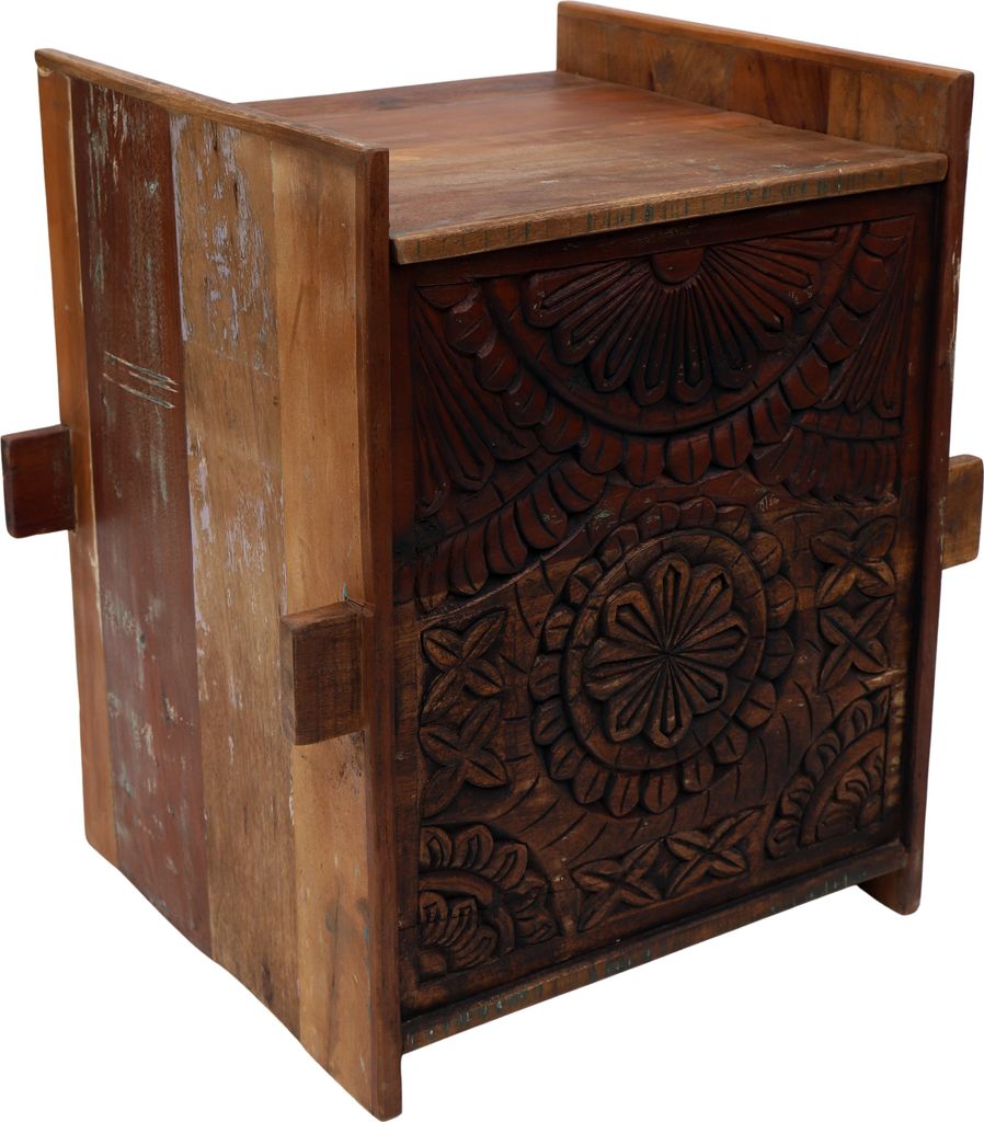 Orissa Truhe - Modell 14a, Türkis, Holz, 70*64*51 cm, Truhen, Kisten, Koffer