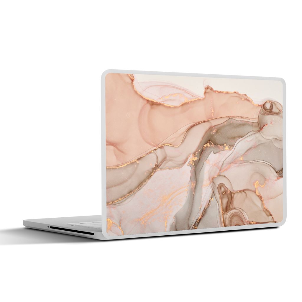 MuchoWow Laptop Aufkleber Sticker Cover Marmor - Rosa - Rosa 31x22.5 cm - Laptop-Deko