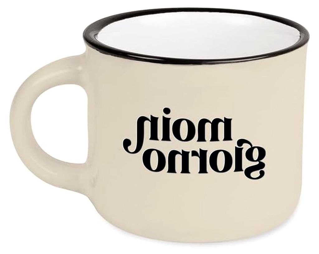 Espressotasse im Vintage-Stil | Mini Keramikbecher zum Verschenken | 95 ml | moingiorno, Grau