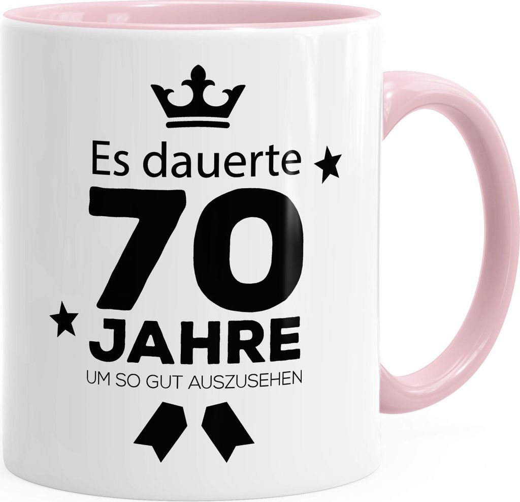 Geschenk-Tasse Geburtstag Volljährig Es dauerte Jahre um so gut auszusehen 18 20 25 30 40 50 60 70 75 80 Jahre Kaffeetasse Teetasse MoonWorks 70...