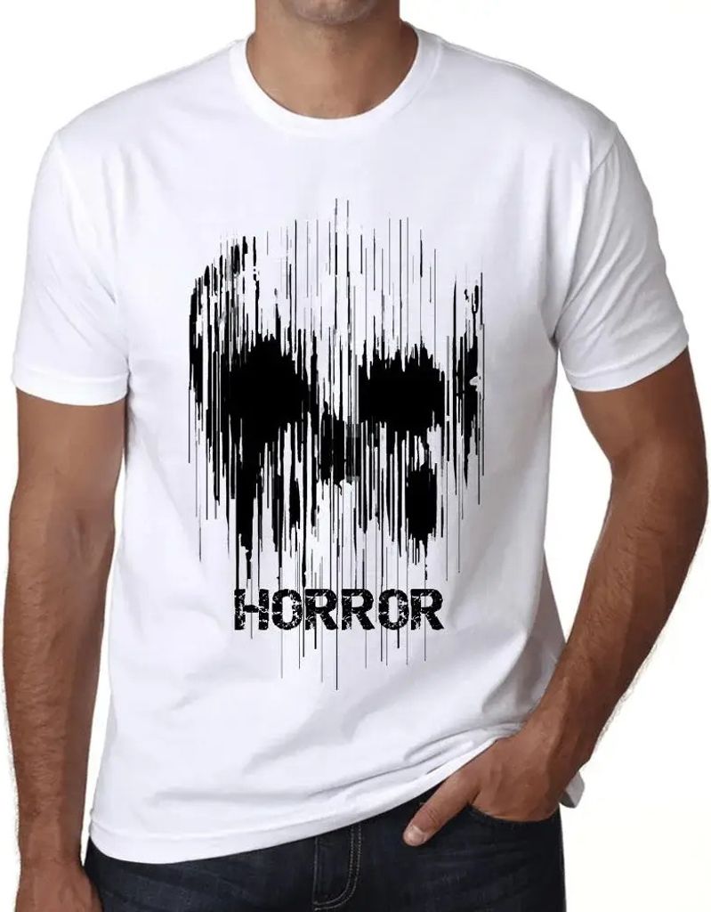 Herren Grafik T-Shirt Schädel-Horror – Skull Horror – Öko-Verantwortlich Vintage Jahrgang Kurzarm Lustige Druck Geburtstag Geschenk Mann