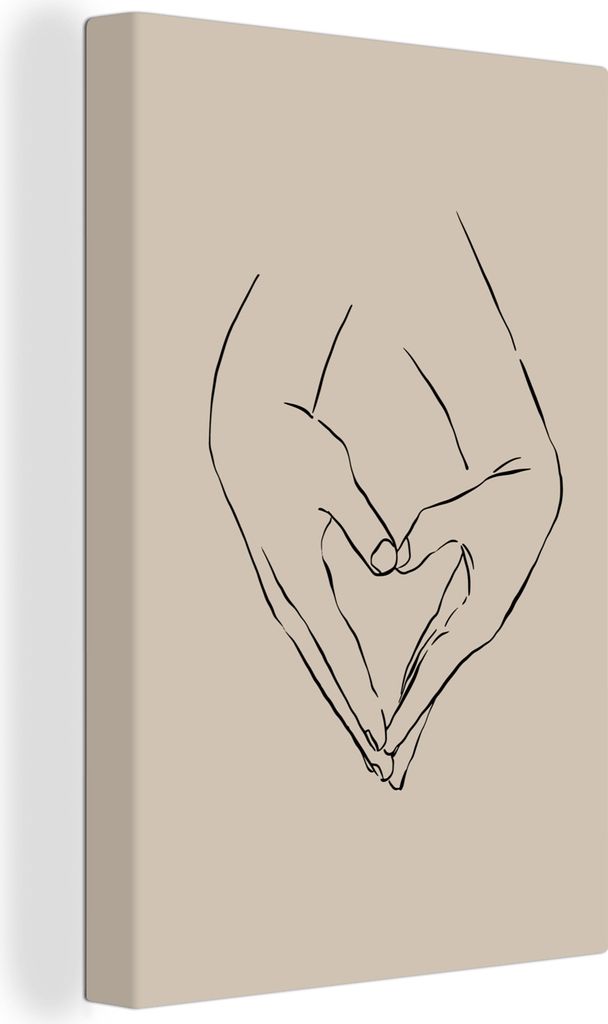 OneMillionCanvasses - Leinwandbilder - 90x140 cm, Line Art - Liebe - Valentinsgeschenk für ihn, Wandbilder Kunstdruck Wanddekoration - Foto auf ...