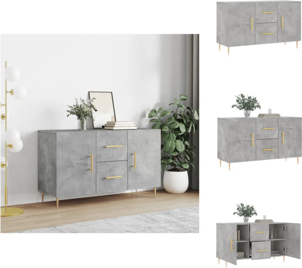 Credenza vidaXL Grigio Cemento 100x36x60 cm - Mobile Madia Moderno