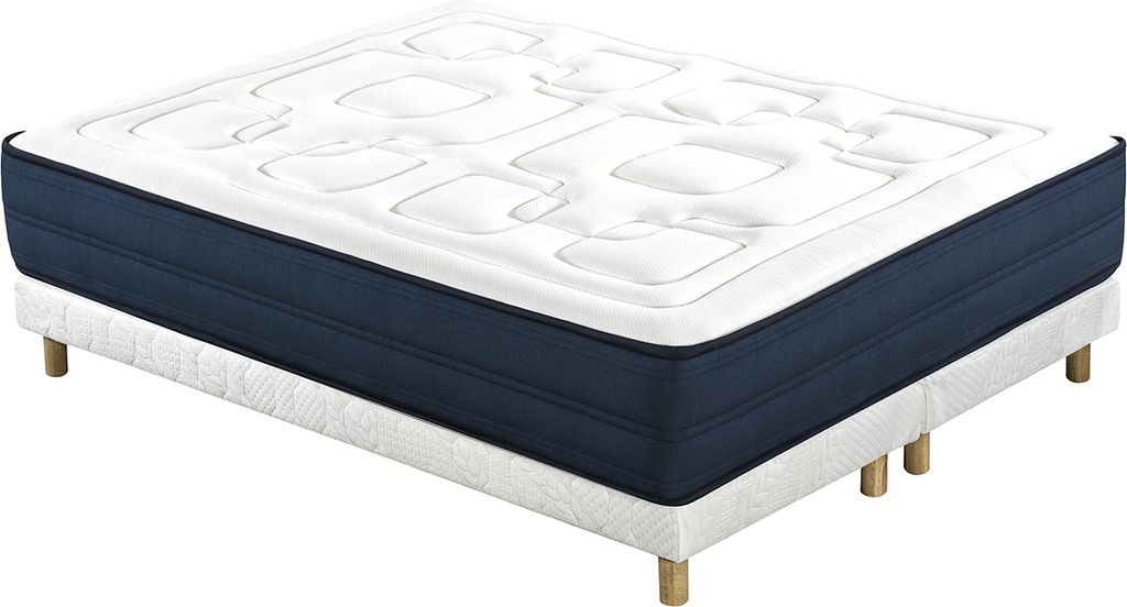 Miliboo - Boxspringbetten weiß mit Holzfüßen 90 x 200 cm (2er-Set) JAMI