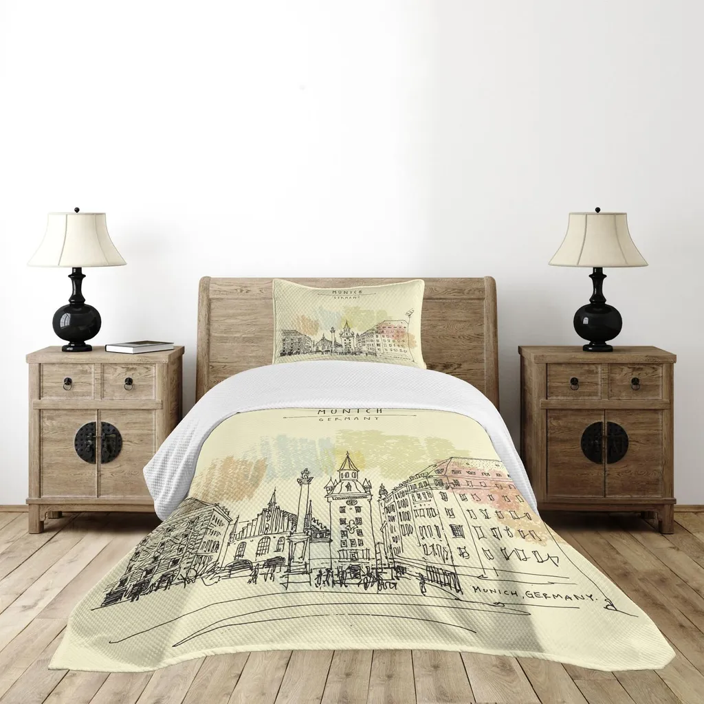 ABAKUHAUS Set Copriletto 170x220 cm Microfibra Monaco Germania