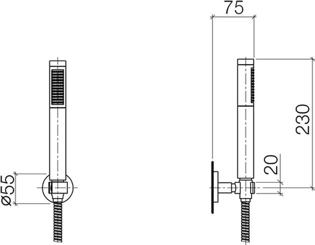 Dornbracht Schlauchbrausegarnitur, mit Stabhandbrause, 27806625-28