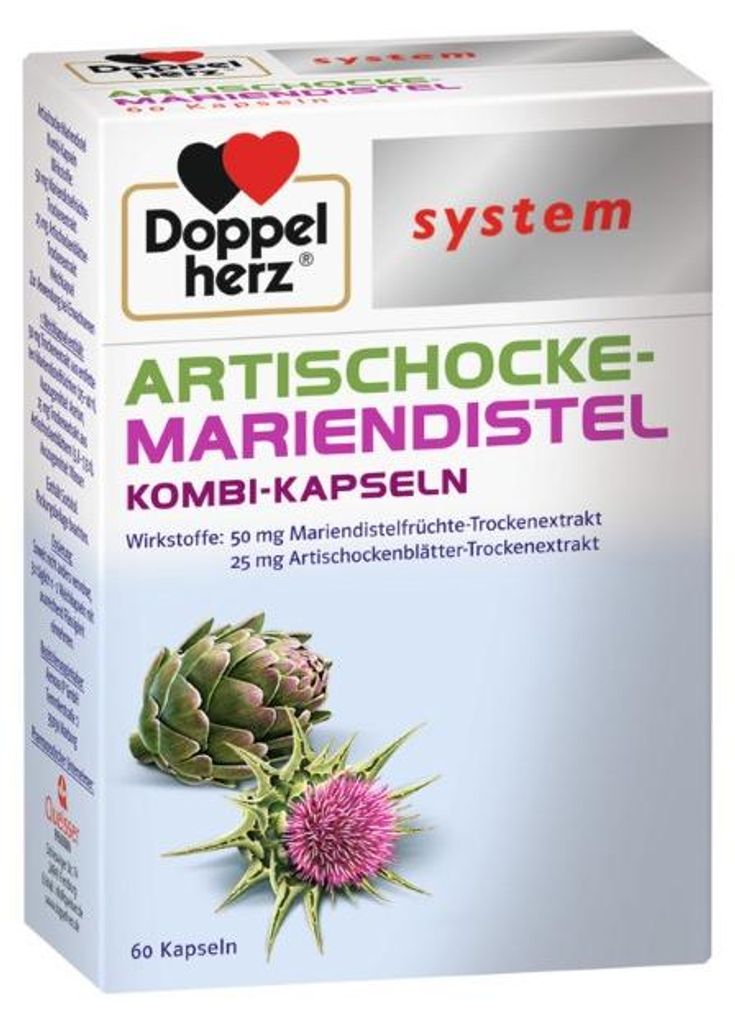 Double Heart System Artičok a bodliak kombinované kapsule, Obrázok produktu 