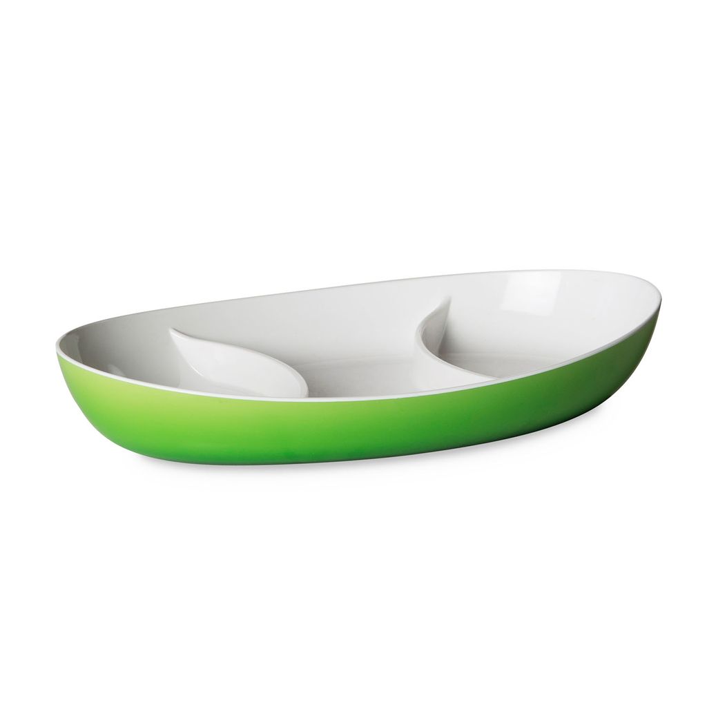 Grünes, unzerbrechliches Kunststoff-Serveerbrett, 28cm, spülmaschinenfest