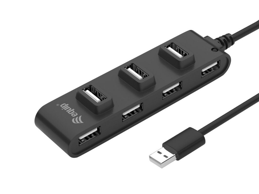 Equip 7 Port USB 2.0 Hub - USB 2.0 - USB 2.0 - 480 Mbit/s - Schwarz - China - CE - RoHS